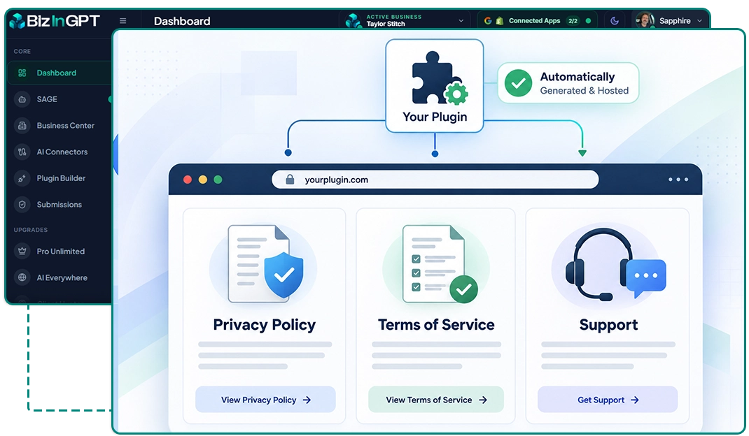 Auto Privacy, Terms & Support Pages