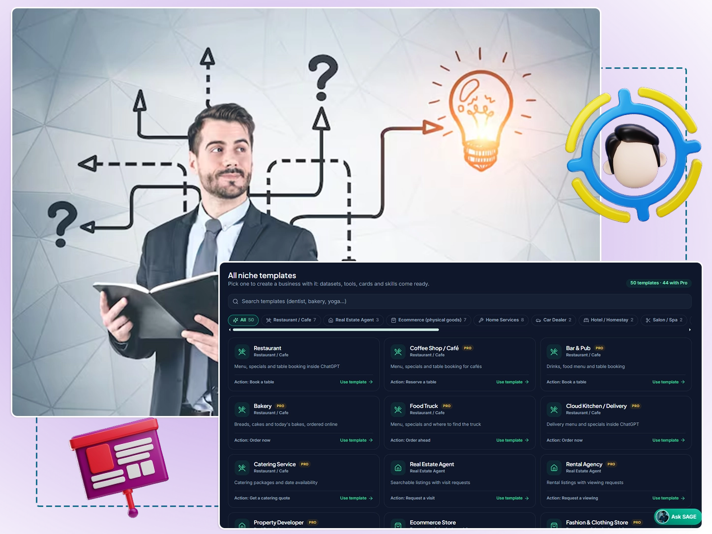 BizinGPT industry template selector